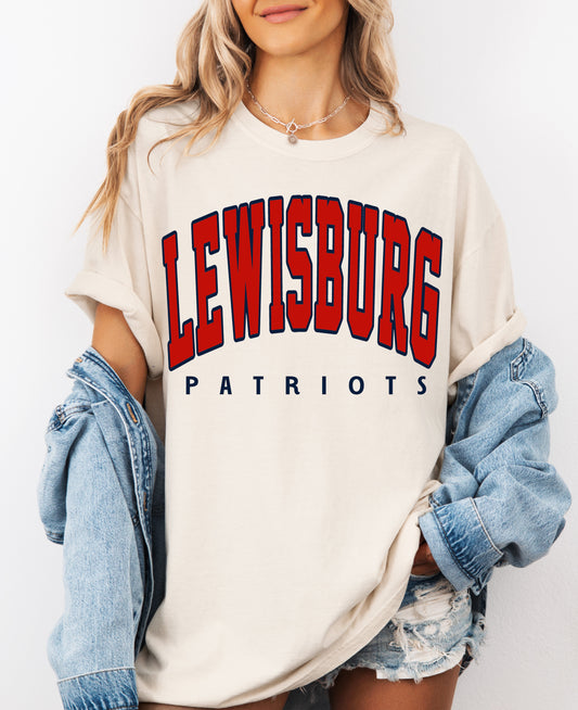 Ivory Bella or Comfort Colors Lewisburg Patriots Shirt/ Lewisburg Patriots /Youth and Adult Sizes