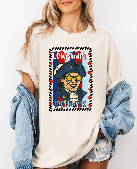 Comfort Colors Lewisburg Mascot Shirt /Patriots Unisex Shirt / School Mascot Shirts/ Youth and Adult Sizes