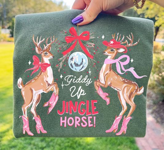 Giddy Up Jingle Horse Tee/ Youth and Adult Sizes