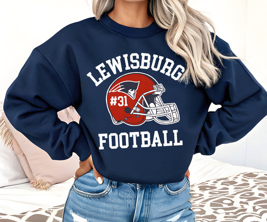 Lewisburg Patriots Football Sweatshirt Youth and Adult Sizes/ Lewisburg -Desoto County Schools / Completely Customizable