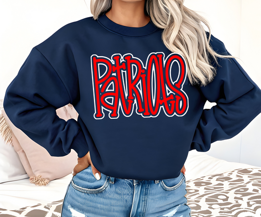 Patriots Sweatshirt Youth and Adult Sizes/ Lewisburg -Desoto County Schools/ Marshall Acadamey/ Pike Lib/ Patriots Sweatshirts