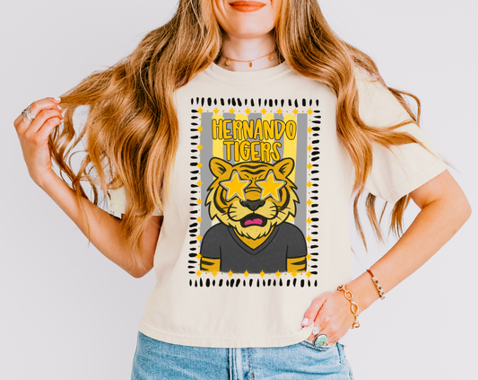 Comfort Colors Boxy Crop Hernando Tigers Tee / Hernando -Desoto County Schools / Mississippi School Shirt