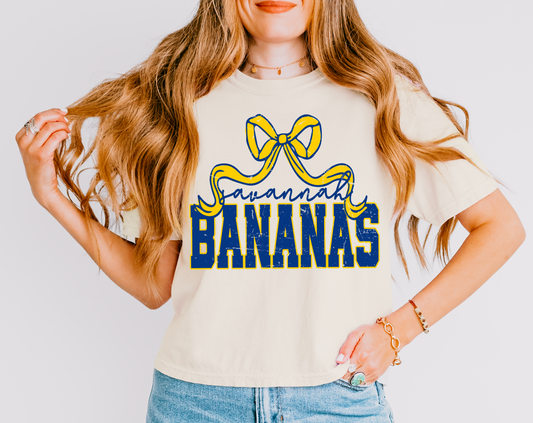 Boxy Comfort Colors CROP Banana Baseball Shirt/  Adult Sizes (Ivory or Butter Options)