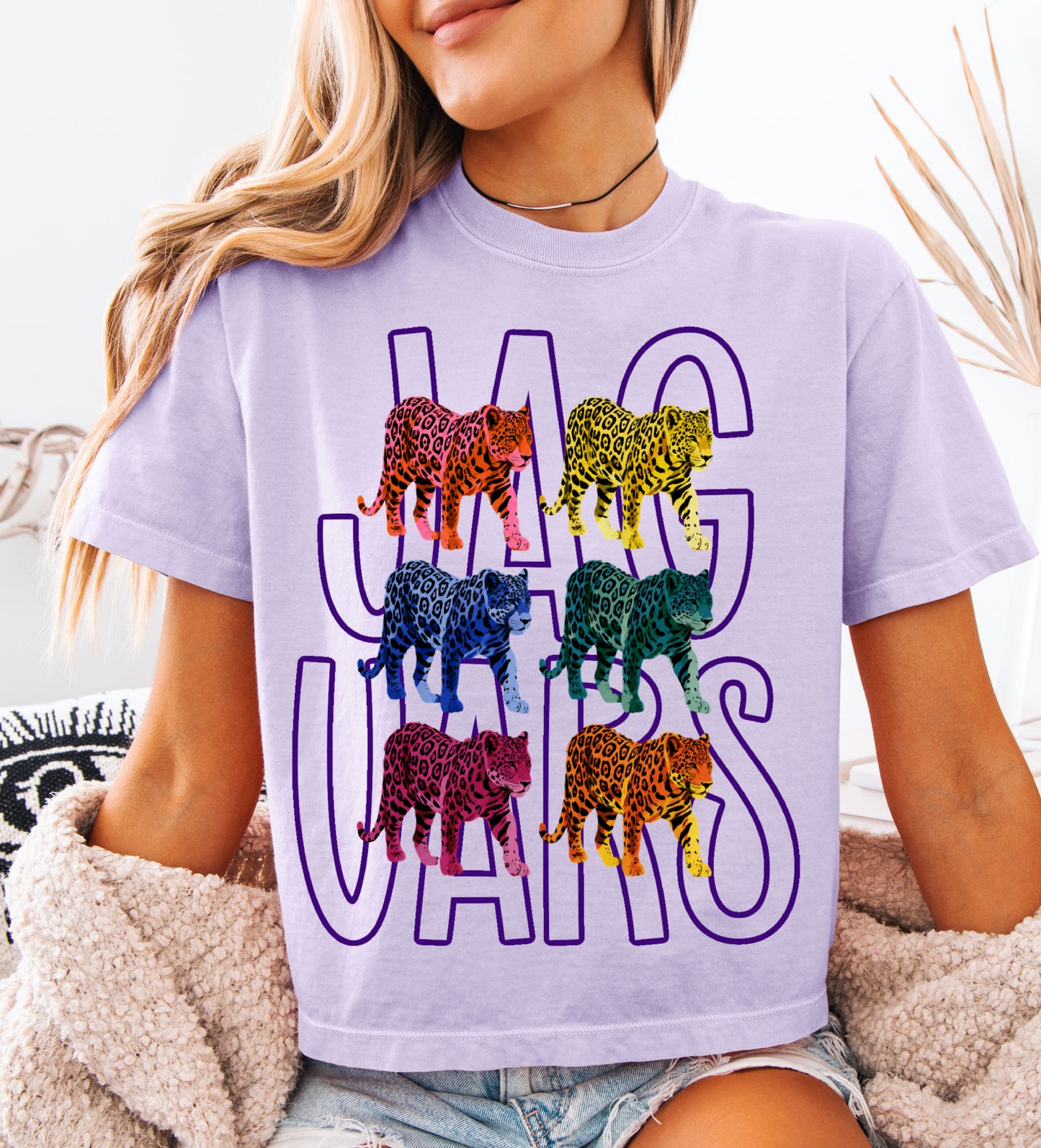 Comfort Colors Boxy Crop Jaguars Spirt Wear/  Adult Sizes -Desoto Central Jaguars