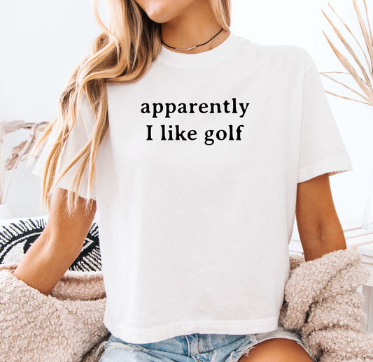 Boxy Crop  Apparently I Like Golf Shirt/ Golf Shirts for Women