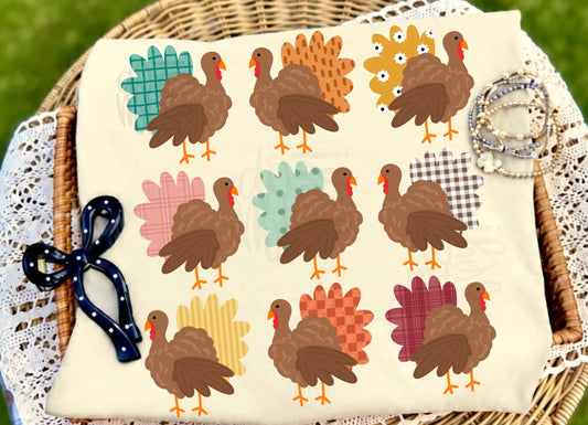Comfort Colors Cute Turkeys Shirt/- Thanksgiving Shirt/ Youth and Adult Sizes - Youth  Sizes will Be LAT Brand