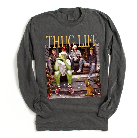 Long Sleeved Comfort Colors Thug Life Christmas Popular Characters Tee/Christmas Movie Shirt