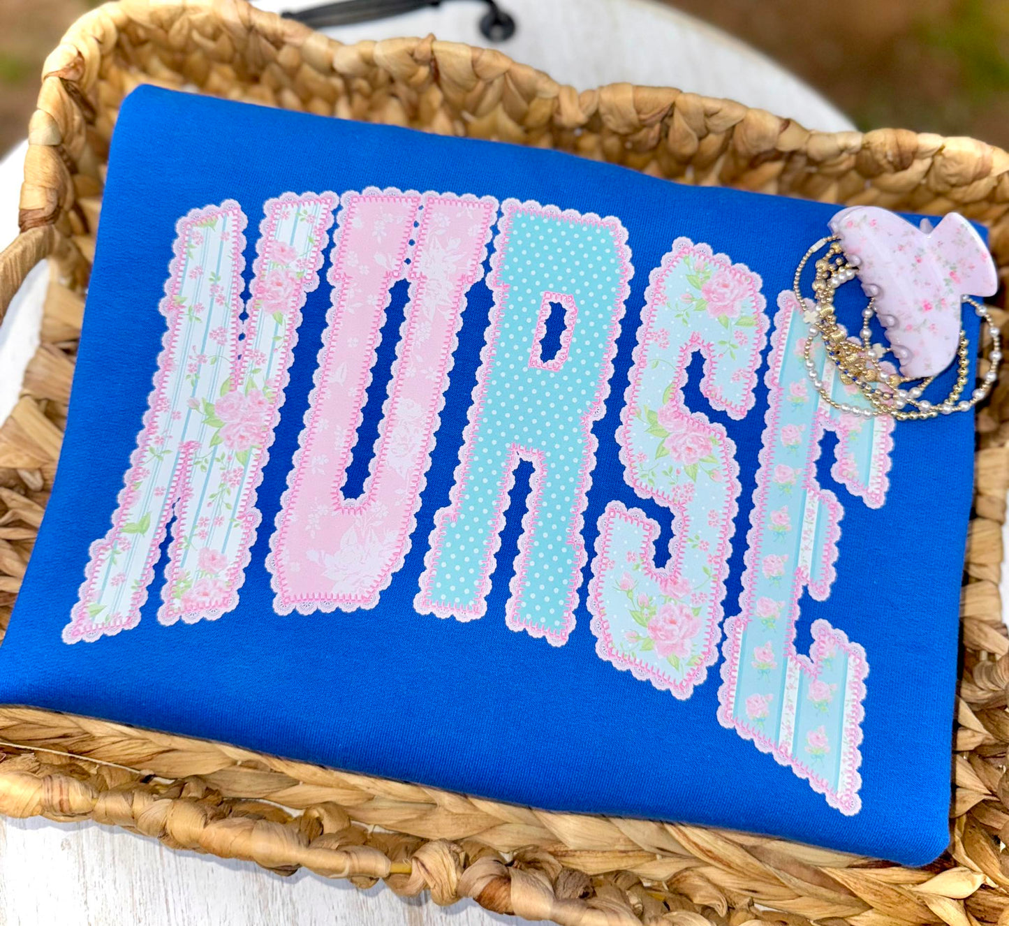 Comfort Colors or Bella Canvas Nurse Faux Patchwork Shirt