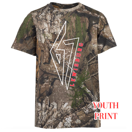 Six Seven Camo Tee - LMS Cheer Fundraiser - Lewisburg Shirt- YOUTH Full Length Tee
