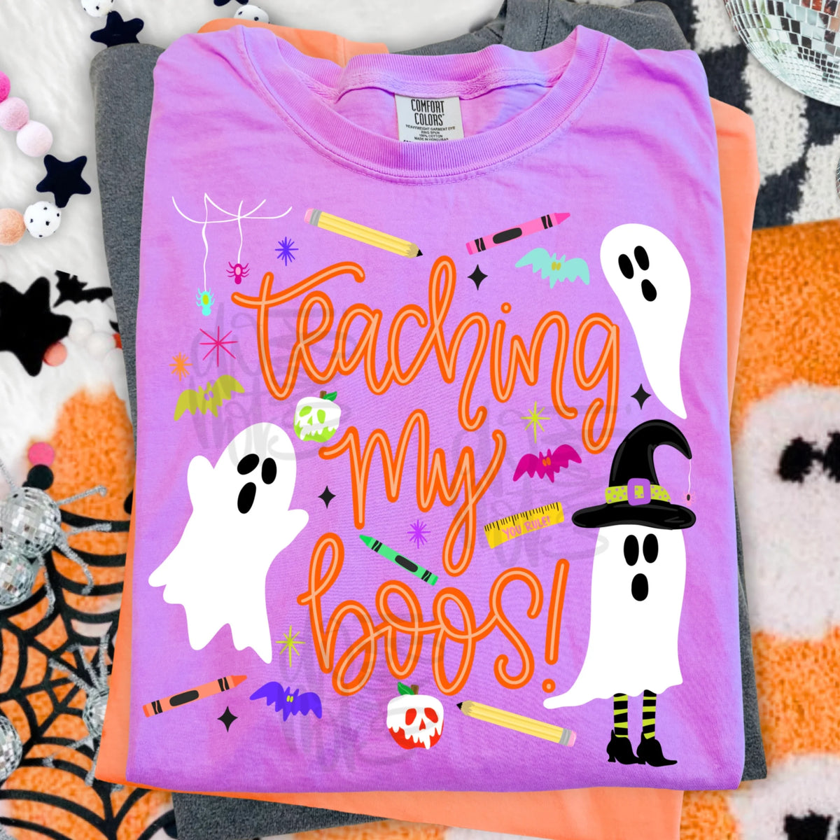 Comfort Colors Teaching My Boos Halloween  Teacher Tee/ Halloween Shirts
