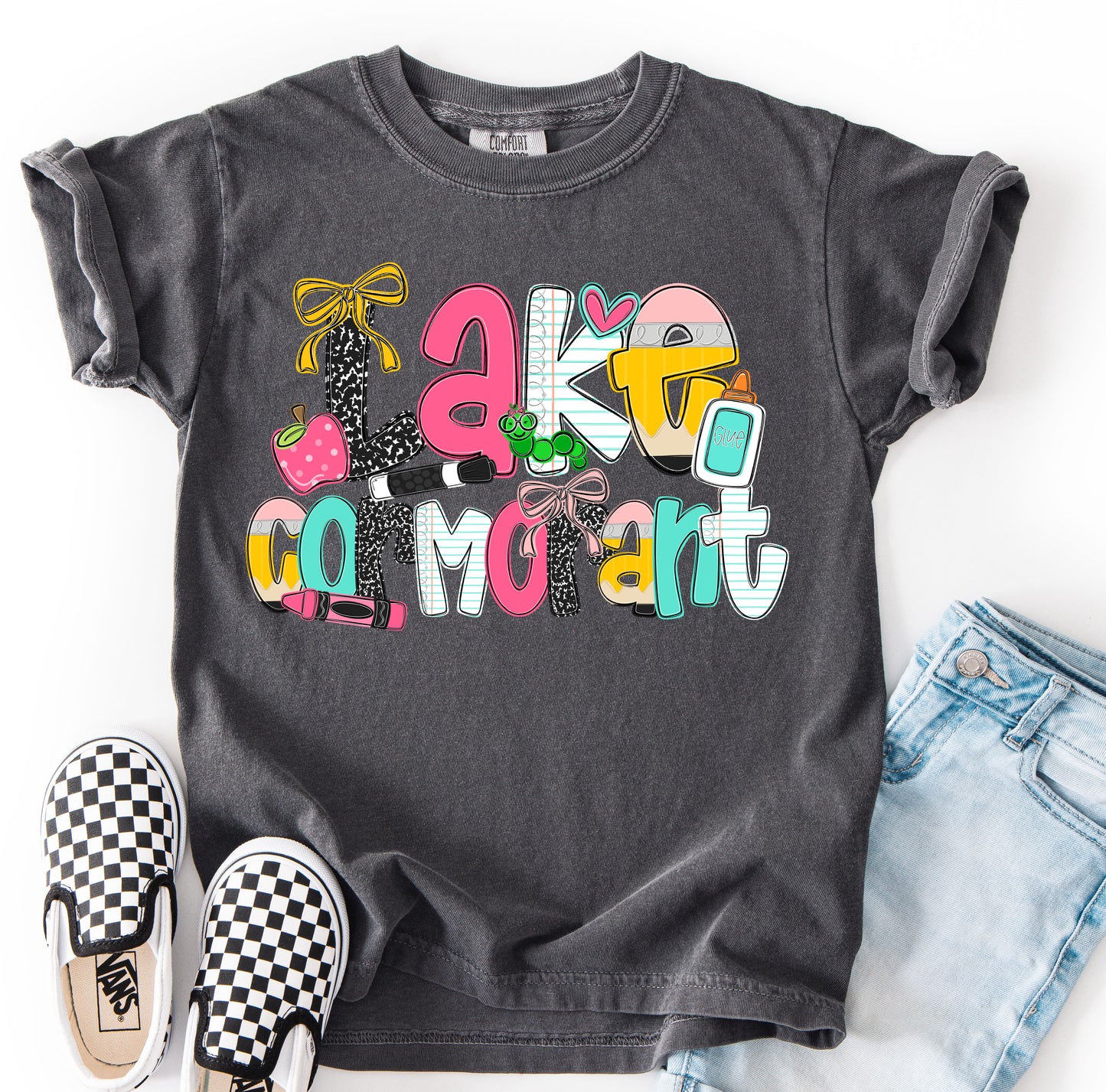 Comfort Colors Lake Cormorant (OR ANY OTHER SCHOOL) Specific School Tee  - YOUTH and ADULT SIZING - Multiple Color Options