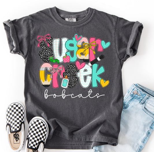 Comfort Colors or Bella Canvas Sugar Creek Bobcats Shirt/ Youth and Adult Sizes/ Multiple Color Options