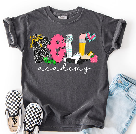 Comfort Colors Bell Academy Shirt/ Youth and Adult Sizing