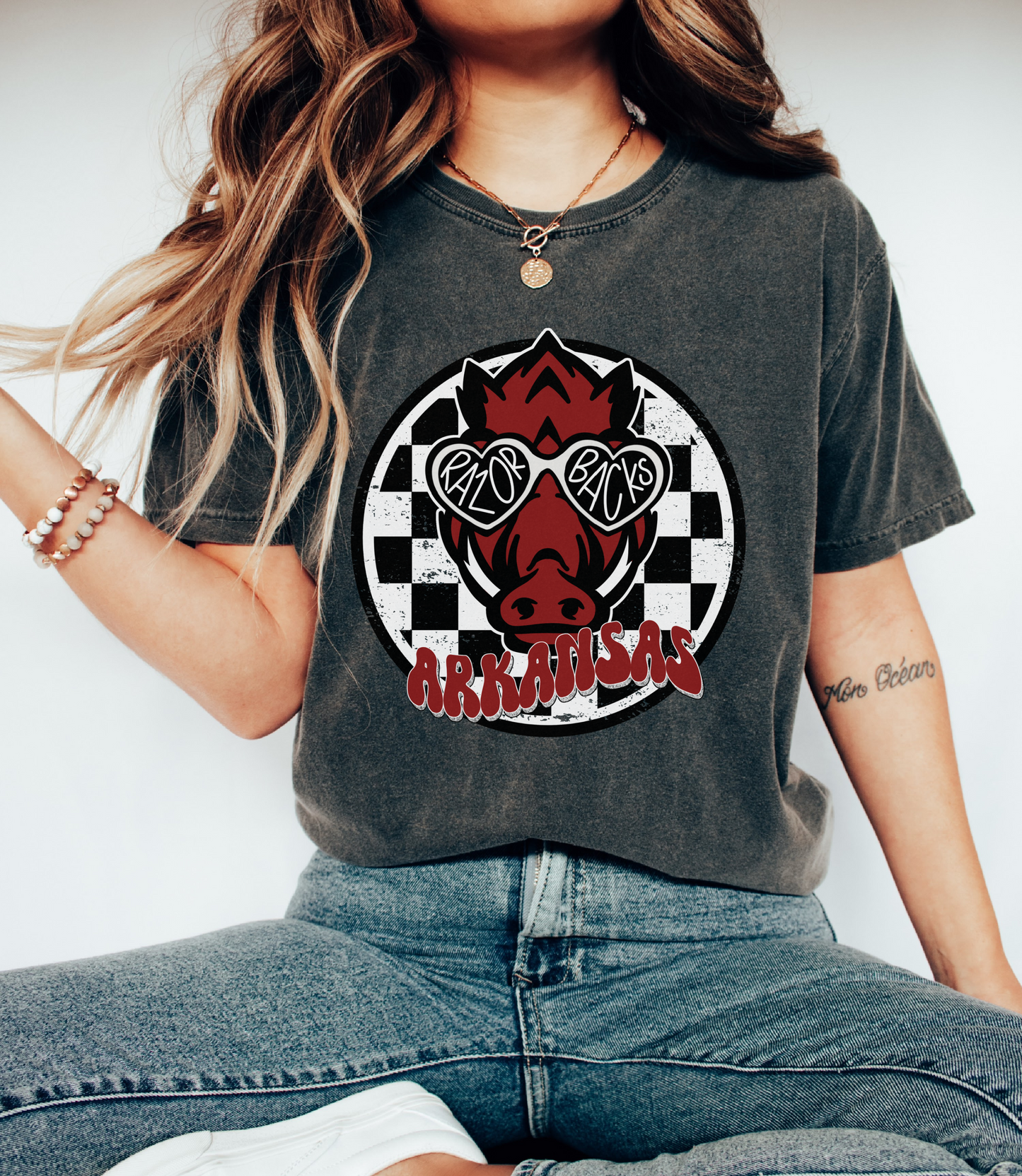Comfort Colors Arkansas Checkered Tee/ Youth and Adult Sizes