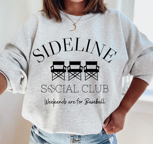 SIDELINE Social Club Sweatshirt/ Gildan or Bella Canvas/ Baseball Mom Sweater/ Home Plate Social Club