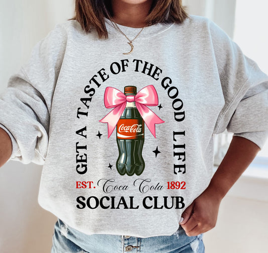 Coca Cola Social Club/ Bella or Gildan Sweatshirt/ Coke Sweater