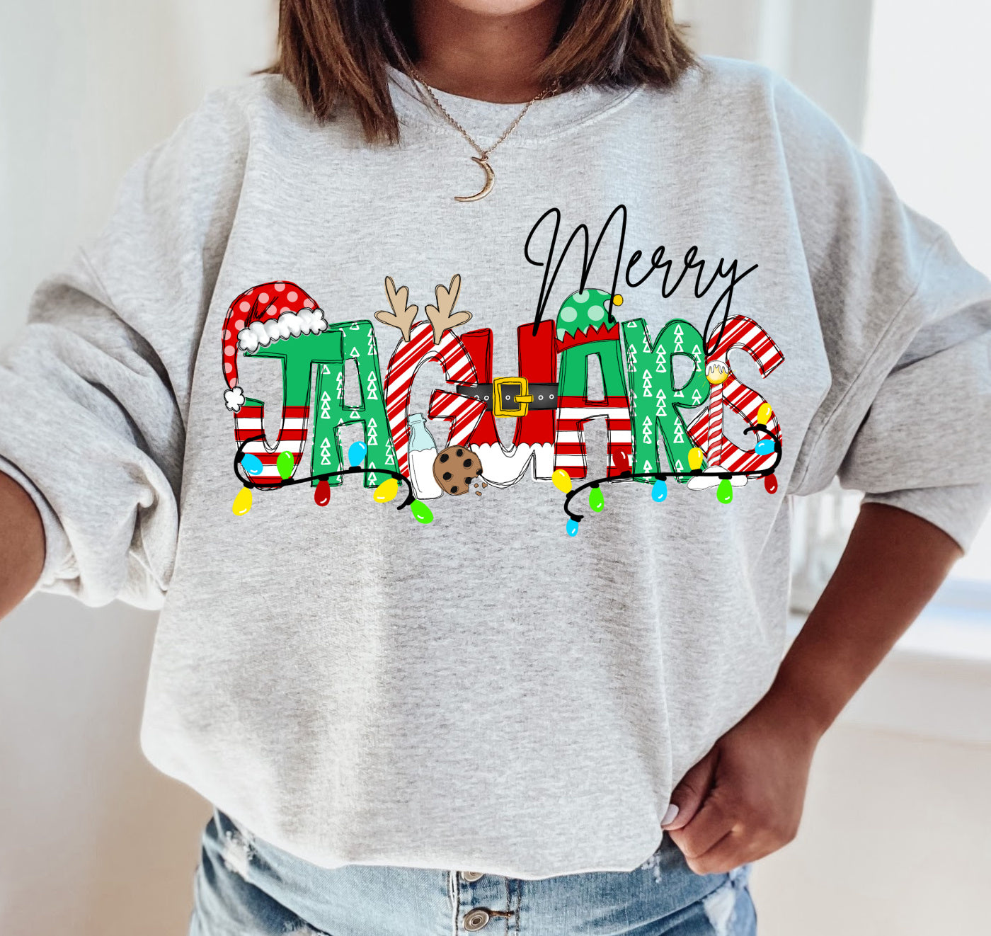 Merry Jaguars Christmas Sweatshirt / Youth and Adult Sizes - DC Jags Sweater