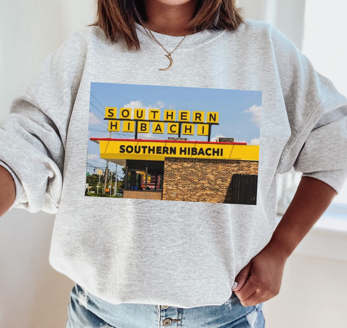 Ash Southern Hibachi - Funny Waffle House Sweatshirt/ Gildan or Bella Sweatshirt