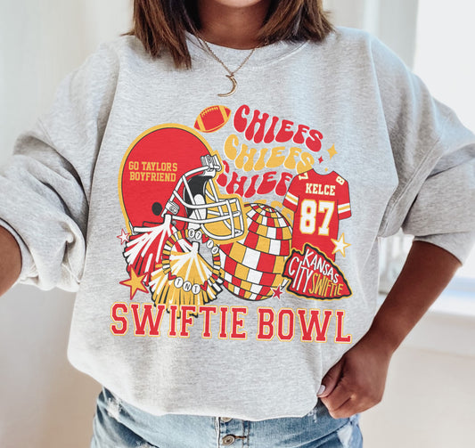 Ash Sweatshirt - Swiftie Bowl - Go Taylors Boyfriend -Chiefs  -  Youth and Adult Sizes