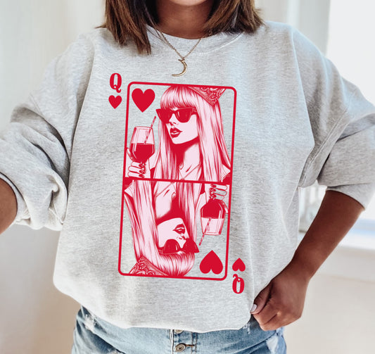 Swiftie Queen of Hearts Unisex Sized Sweatshirt/ Gildan or Bella Brand/ Adult Sizes
