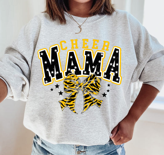 HYFA Gildan or Bella Canvas Cheer Mama Sweatshirt/ Tiger Bow Cheer Mama