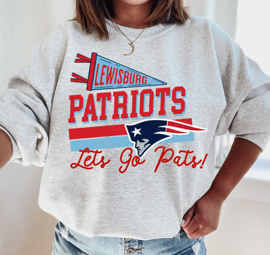 Gildan or Bella Canvas Lewisburg Unisex Sweatshirt Youth and Adult Sizes/ Lewisburg Sweatshirt (Go Patriots)