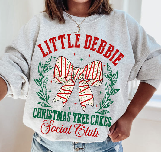 Gildan, Bella, or Comfort Colors Christmas Tree Cake Social Club Sweasthirt/ Funny Christmas Sweatshirt