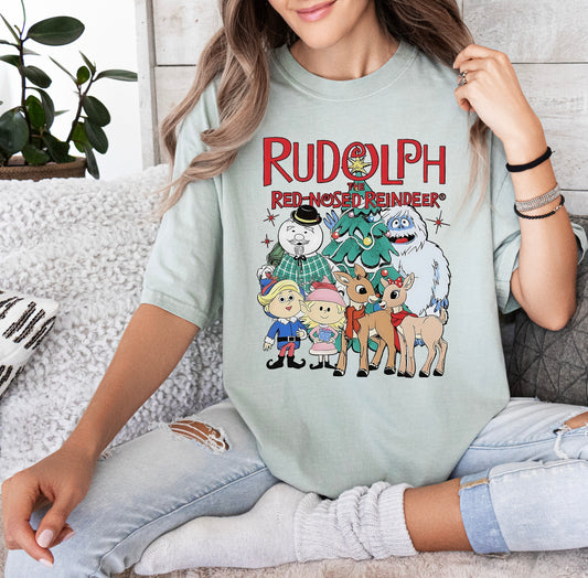 Comfort Colors Vintage Rudolph Shirt/ Adult Sizes