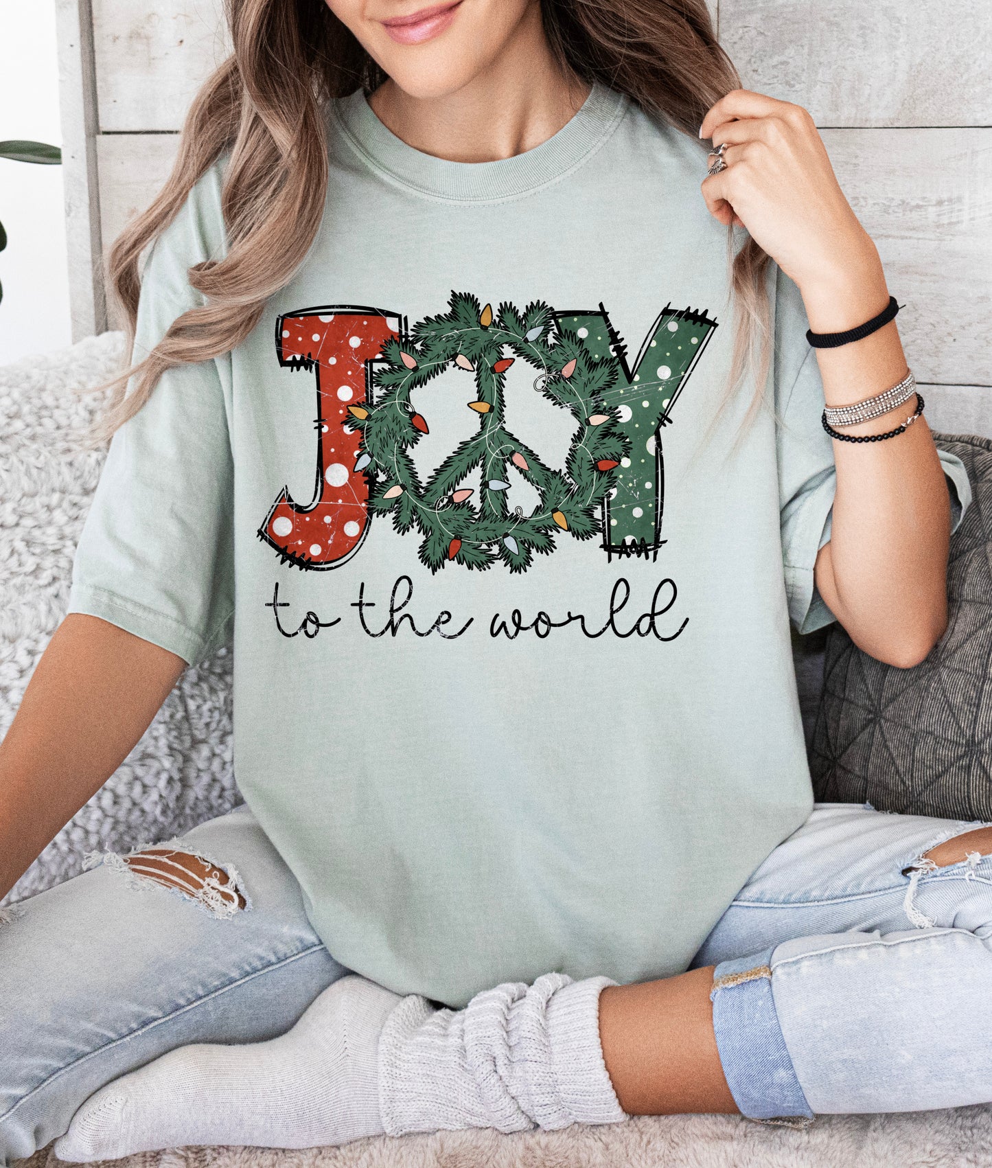 Comfort Colors or Bella Joy To The World Christmas Tee / Youth And Adult Christmas T-Shirt
