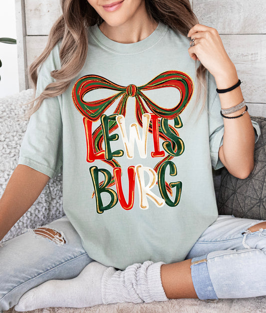 Lewisburg Christmas Bow Shirt / Youth and Adult Sizes