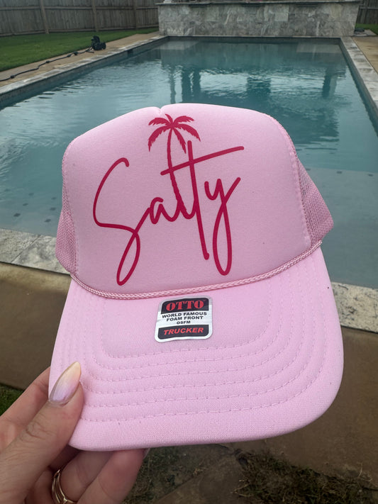 Pink Salty - Trucker Hat/ Funny Gifts for Her / Vacation Hats/ Beach Hat/ Girls Trip Hats
