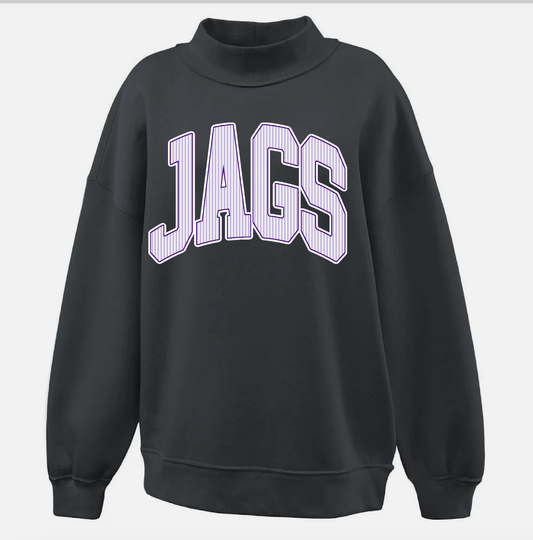 DC Jags or Any Other Mascot/Team Mock Neck Sweatshirt - Completely Customizable/ Game Day Sweatshirts