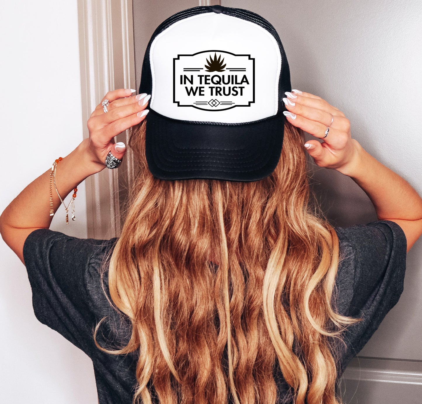 In Tequila We Trust Funny Trucker Hat