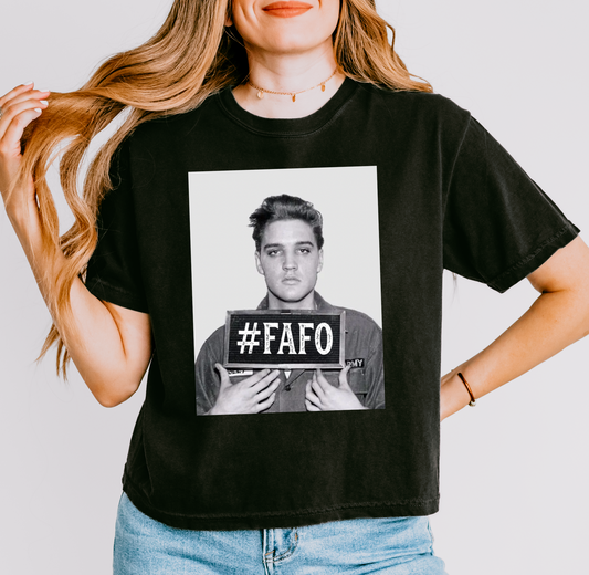 Comfort Colors Boxy Crop Elvis FAFO Tee