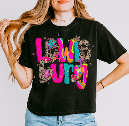 Lewisburg Patriots Cosmic FUN Shirt /Boxy Comfort Colors  Crop/ Adult Sizes