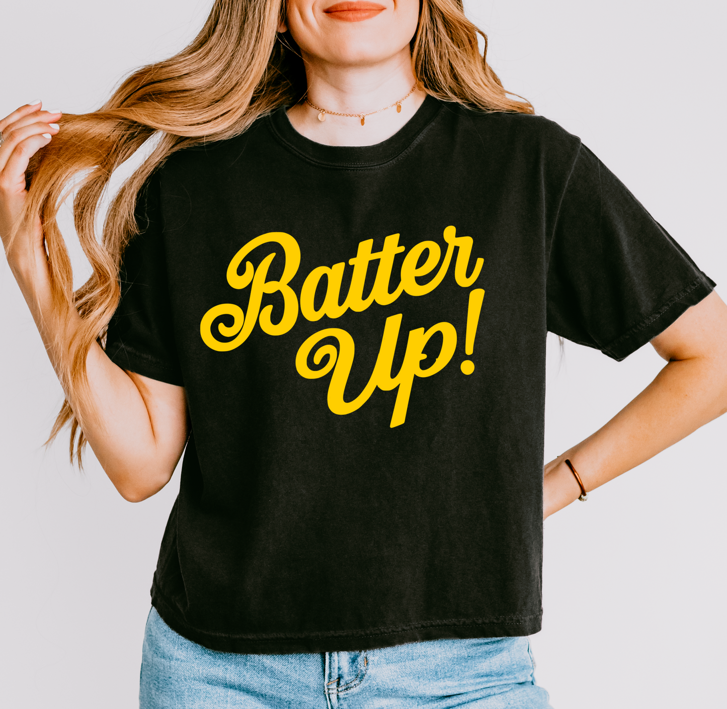 Boxy Crop Batter Up Baseball Shirt/  Adult Sizing / Canes/ Hernando