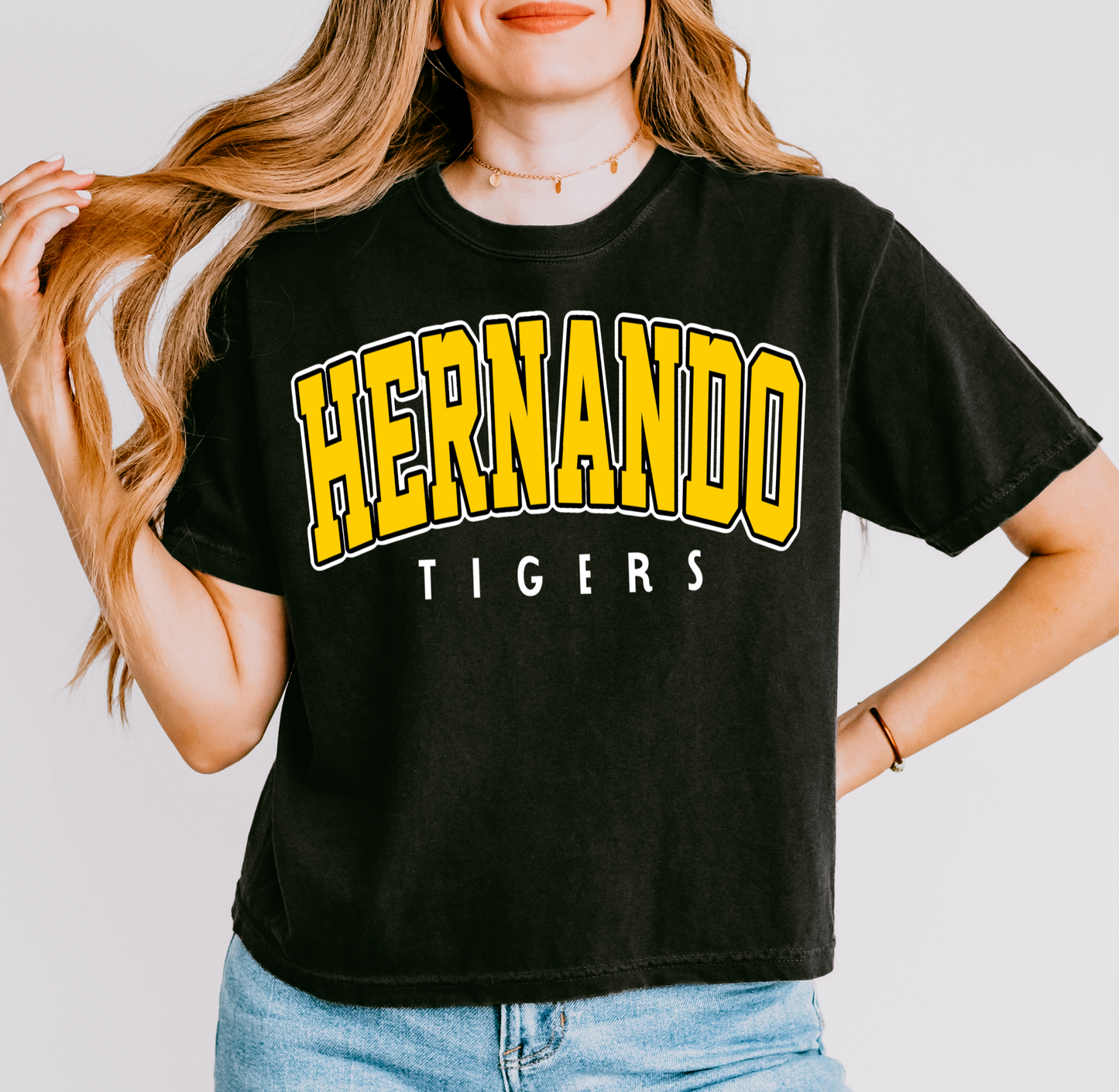 Comfort Colors Boxy Crop Hernando Tigers Tee / Hernando -Desoto County Schools / Mississippi School Shirt