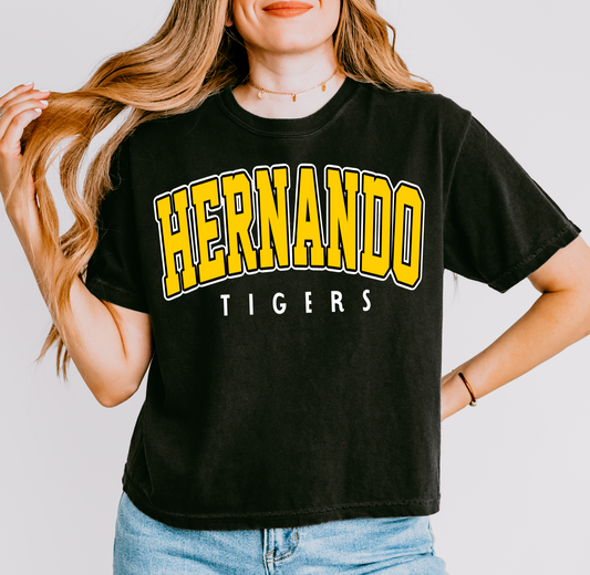 Comfort Colors Boxy Crop Hernando Tigers Tee / Hernando -Desoto County Schools / Mississippi School Shirt