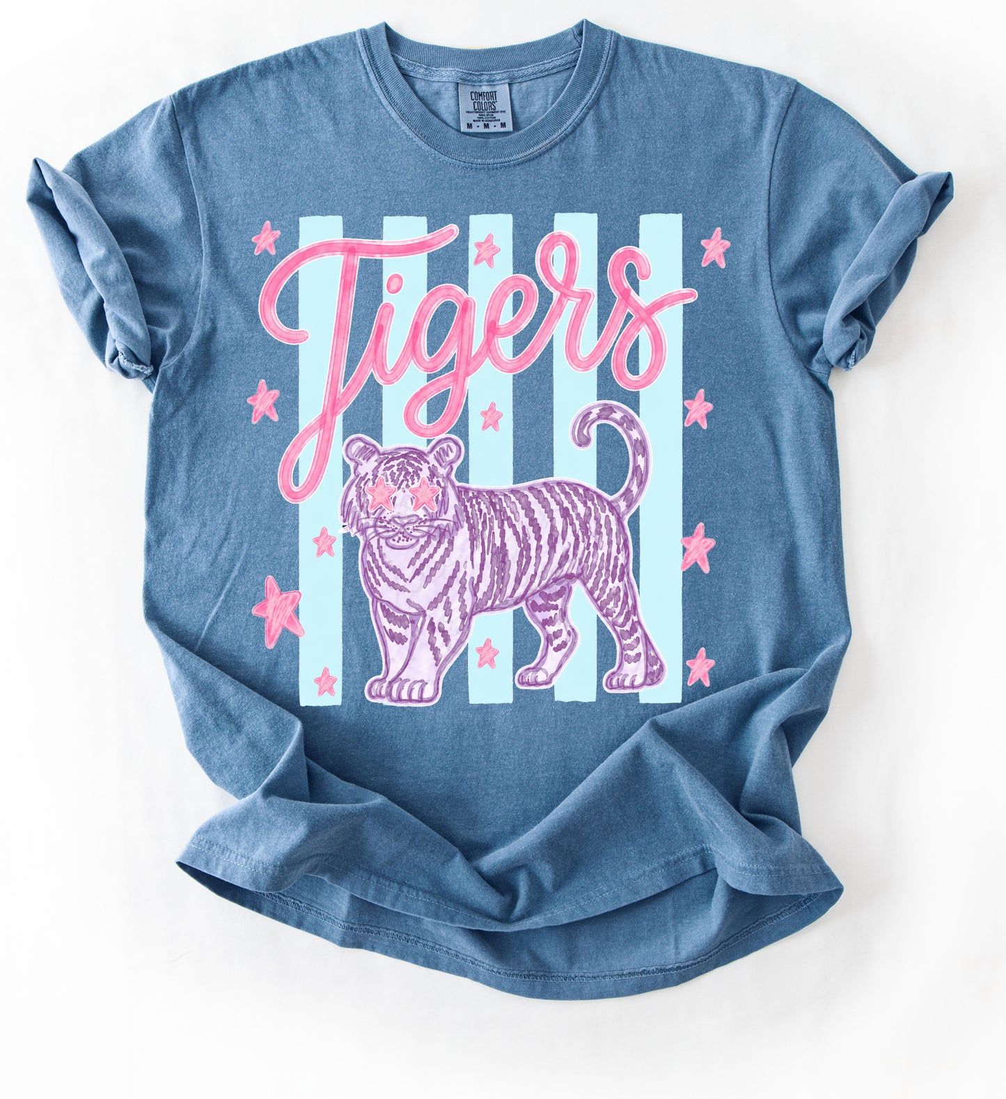 Comfort Colors Tigers Stripe Tee/ Hernando Tigers Shirt/ Youth and Adult Sizes