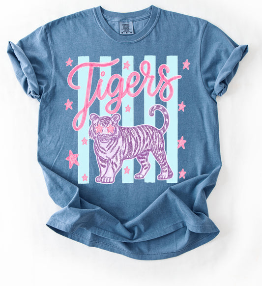 Comfort Colors Tigers Stripe Tee/ Hernando Tigers Shirt/ Youth and Adult Sizes