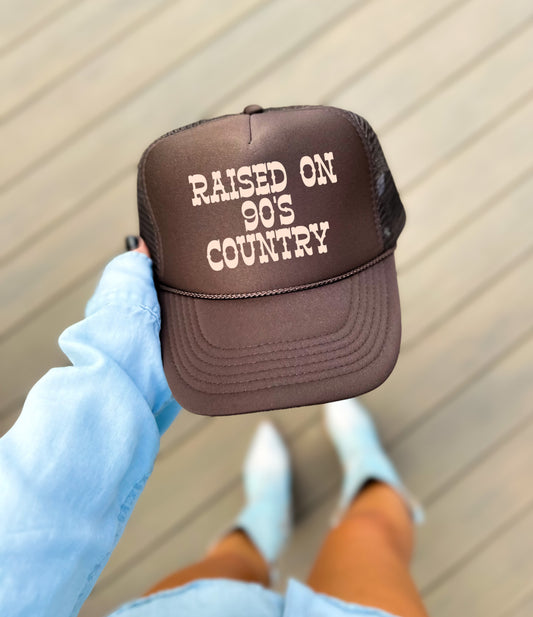 Raised on 90's Country Otto Cap/ Western Style Trucker Hat /Gifts for Her/ Multiple Colors