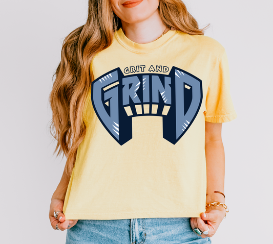 Comfort Colors Boxy Crop Grit and Grind Shirt/ Grizzlies