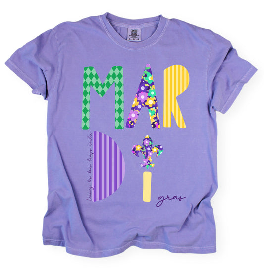 Bella or Comfort Colors Mardi Gras Unisex Shirt / Youth and Adult Sizes / Mardi Gras / Mommy and Me/ Gift For Her