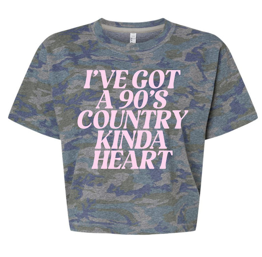 Camo Boxy Crop (Not Fitted Longer Crop) I've Got A 90's Country Kinda Heart