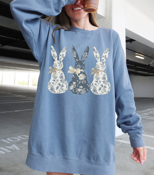 Comfort Colors Easter Bunnies - Grand Millennial Print Sweatshirt