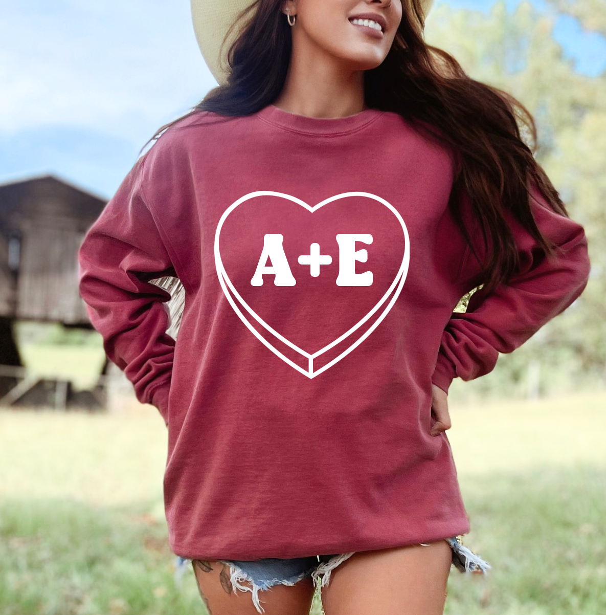 Custom Conversation Heart Sweatshirt/ Love Valentines Day Gift/ Heart with Initials/ Comfort Colors