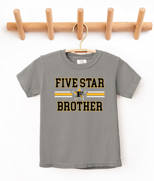 Comfort Colors or Bella Canvas Five Star Brother Baseball Shirt