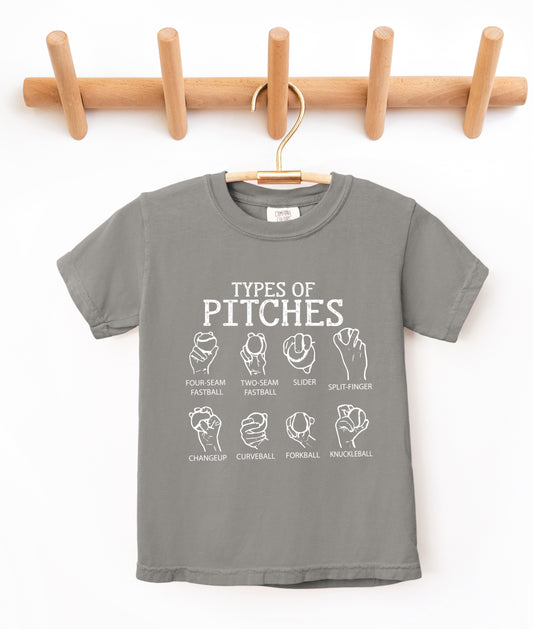 Comfort Colors - Youth and Adult - Types of Pitches Shirt/ Toddler, Youth, and Adult Sizes