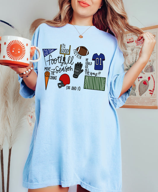 Bella Canvas or Comfort Colors Football Things Tee/Halloween Fall Shirt/ Youth and Adult Shirts