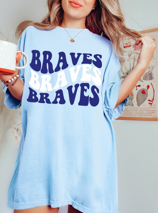 Comfort Colors or Bella Canvas Braves Stacked Retro Shirt